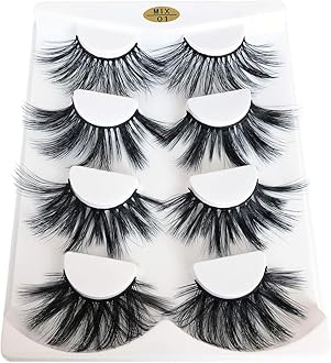 Mikiwi Lashes, 25mm Faux Mink Lashes, 6D Faux Mink Lashes, Faux Mink Eyelashes, Dramatic Lashes, 25mm Faux 3D Mink Eyelashes (6D4-MIX1)