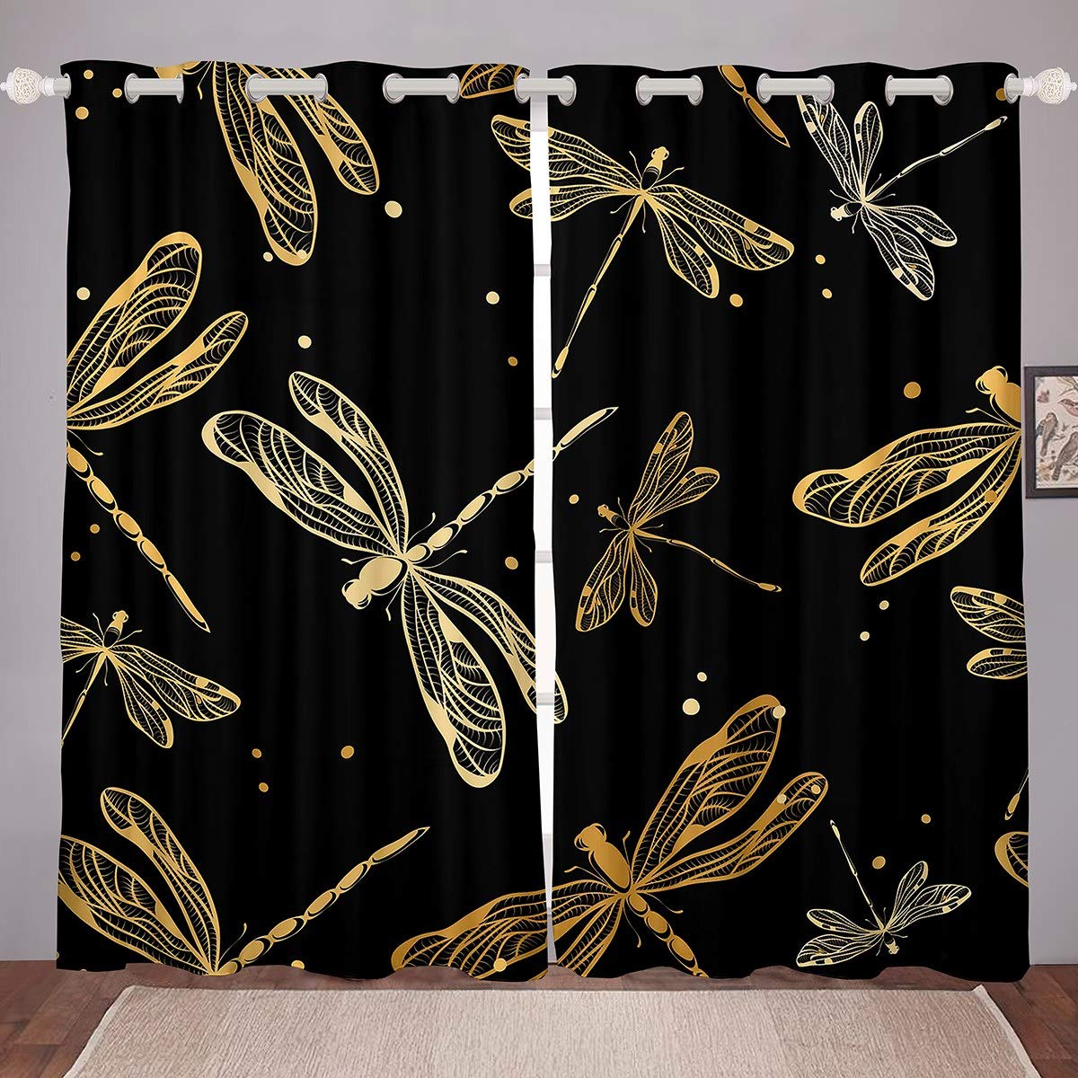 Rideaux occultants à rayures Ikat teints par nœuds pour illuminer la décoration de chambre