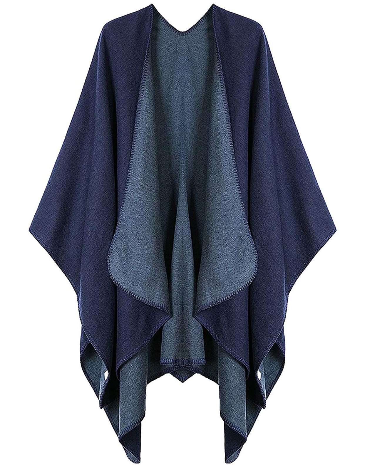 Women's Shawl Wraps Open Front Poncho Cape Oversized Sweaters Casual Cardigan Shawls for Fall Winter-image-20