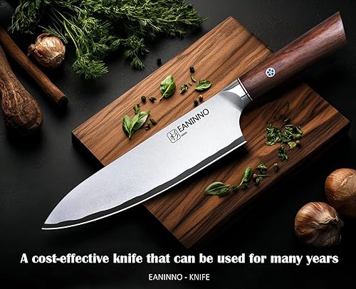 Miniatura 2 de Chef Knife Japanese 8 inch Kitchen Cutting Knife Sharp High Carbon Stainless Steel Professional for Meat Vegetable with High-end Bubinga Handle