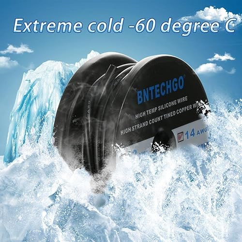 Vista 77 de BNTECHGO Bobina de alambre de silicona de calibre 14, rojo y negro, cada uno de 20 pies, 2 cables separados, alambre de cobre estañado trenzado