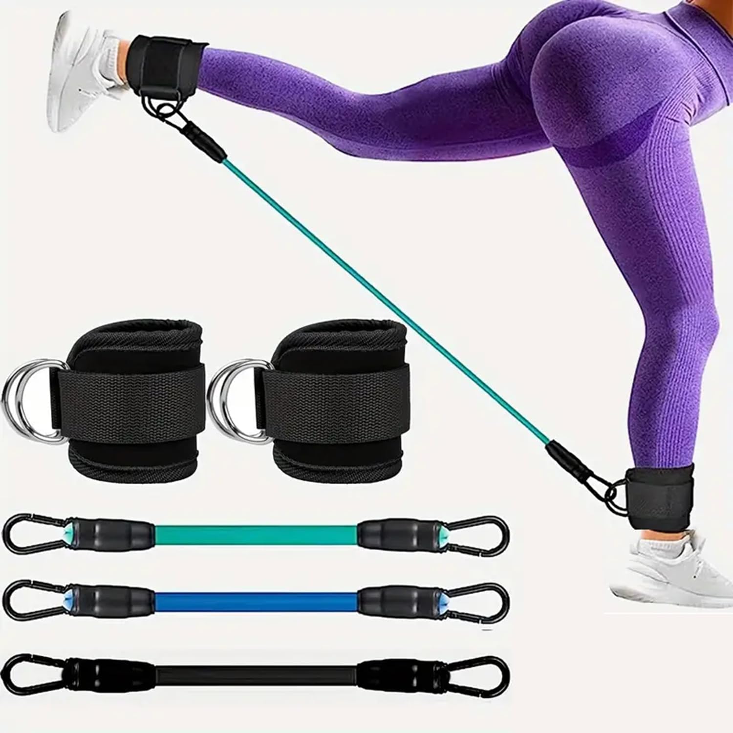 (𝟏𝟓 𝐘𝐄𝐀𝐑𝐒 𝐖𝐀𝐑𝐑𝐀𝐍𝐓𝐘) Ankle Resistance Bands with Adjustable Cuffs – 10/20/30/40LB Glute & Leg Workout Bands for Women | Premium Butt Exercise Equipment for Toning-picture-51