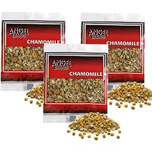 Angel Brand Dried Chamomile Flowers 0.25 oz Pouch Pack of 3 Premium Chamomile Flowers for Tea and Herbal Infusions.