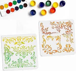 MAYJOYDIY 3pcs Mandala Stencils 11.8×11.8/11.7×8.3inch