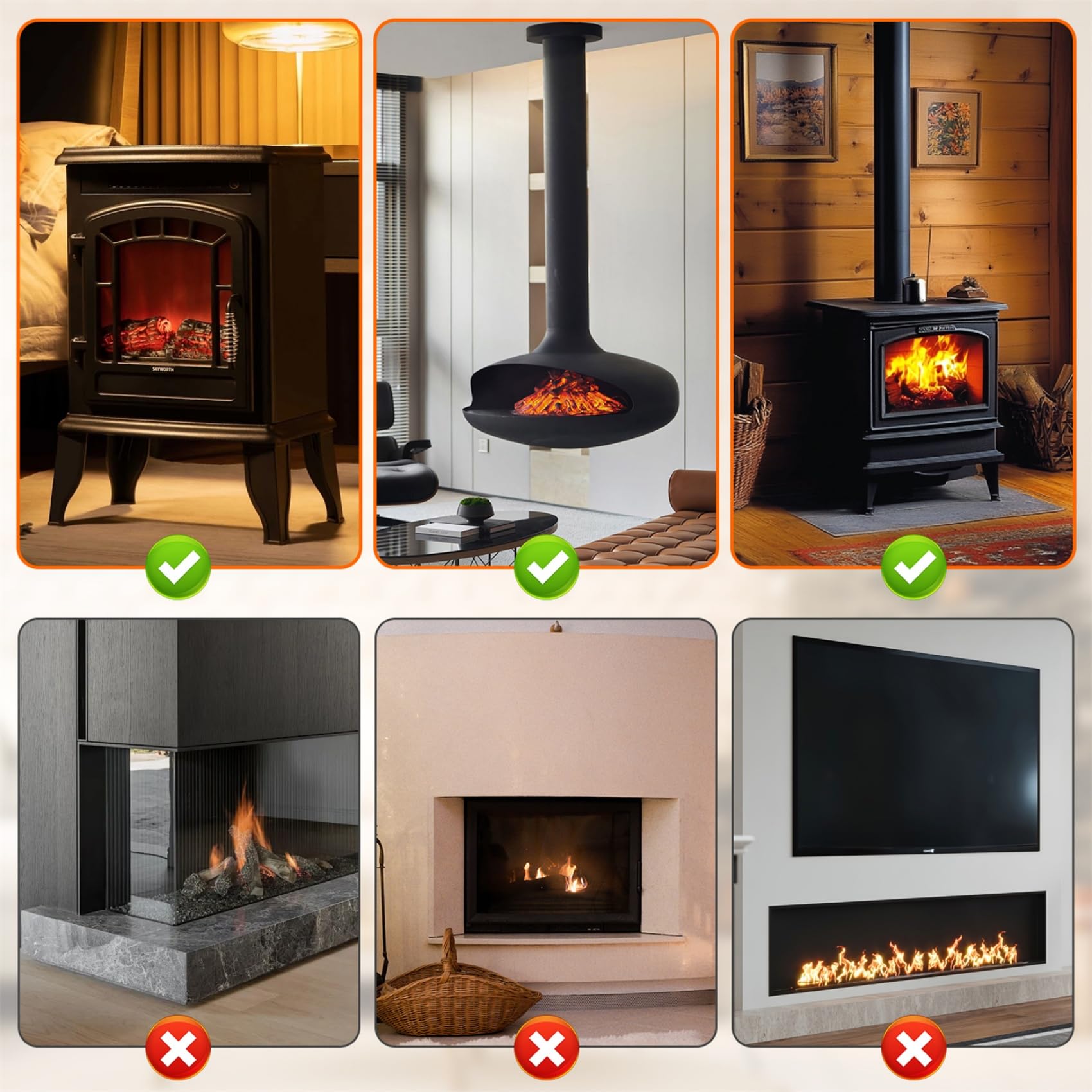 ICARE Ventilateur poêle à bois, ventilateur cheminée pour poêle à bois, 2 en 1 silencieux fireplace fan sans électricité,de chauffage, pièce de rechange.