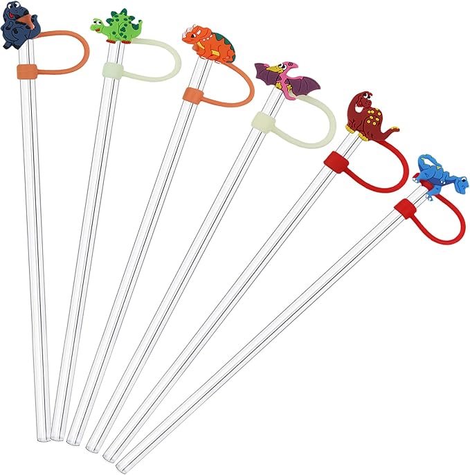 Reusable Drinking Straws, Dinosaur Party Favors, dinosaur