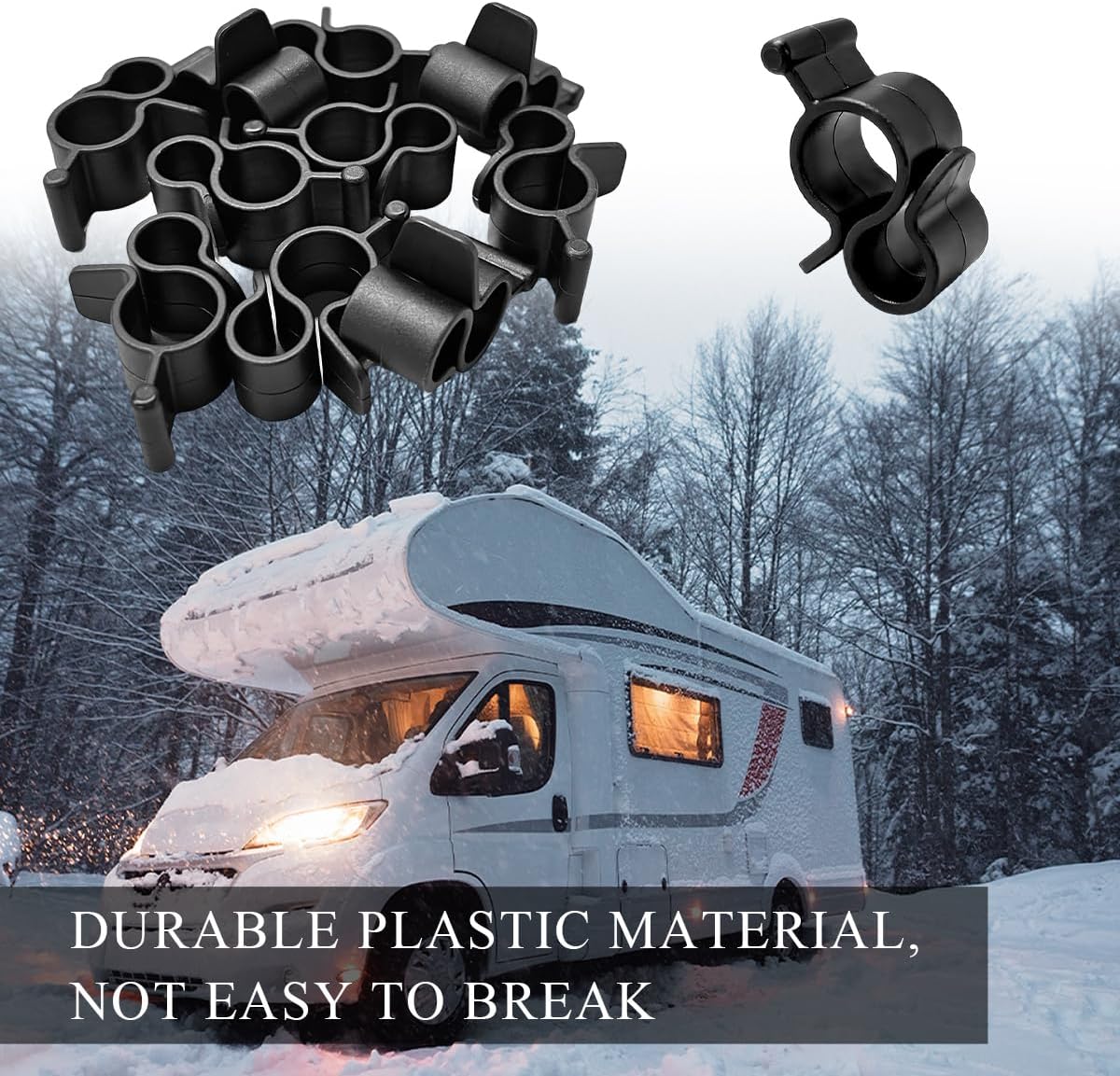 Wevdn 10 PCS Rope Light Awning Clip, Durable Plastic S Clip Hook Slides into Awning Roller Bar Channel, Multi Purpose Mini Ceiling Hooks for Camper/Trailer Rope Lights RV Lights Awnings