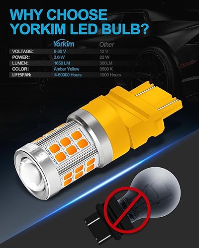 Miniatura 84 de Yorkim Bombilla LED 1157 roja 1157 bombilla de freno LED 2357 bombilla LED 2057 luces LED rojas 7528 BAY15D lámpara de repuesto para luces de freno