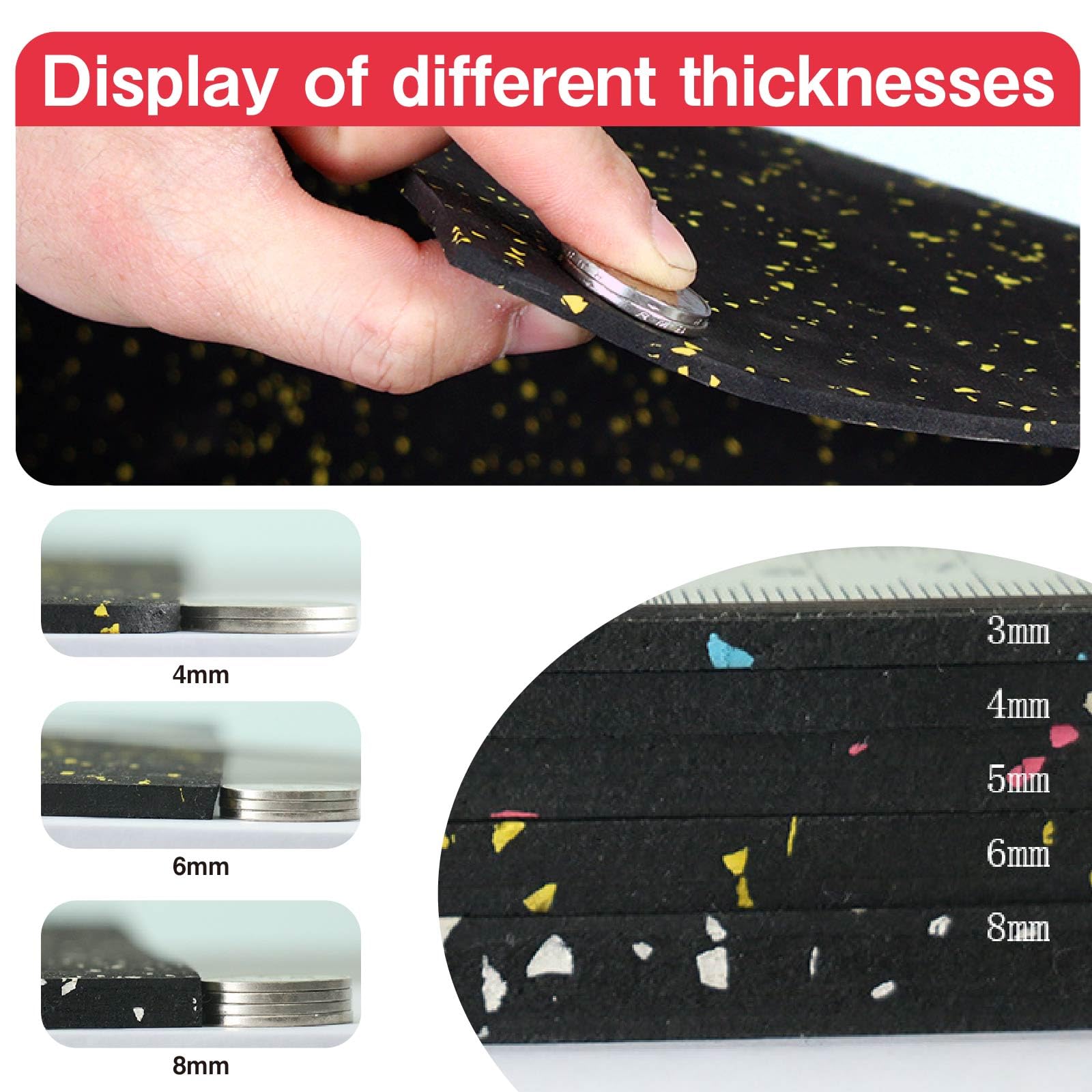 Premium Schwingungsdämpfer als Waschmaschinenunterlage und Vibrationsdämpfer Antirutschpads weniger Lärm und Bewegung Antivibrationsmatte für Laufbändern Nähmaschinen 90x90x0.5cm Schwarz und Gelb