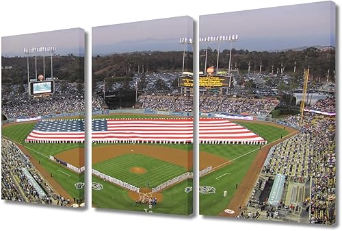 TUMOVO Dodger Stadium in Los Ángeles - Lienzo decorativo para pared, sala de estar, campo de béisbol, horizonte, pintura moderna para dormitorio,