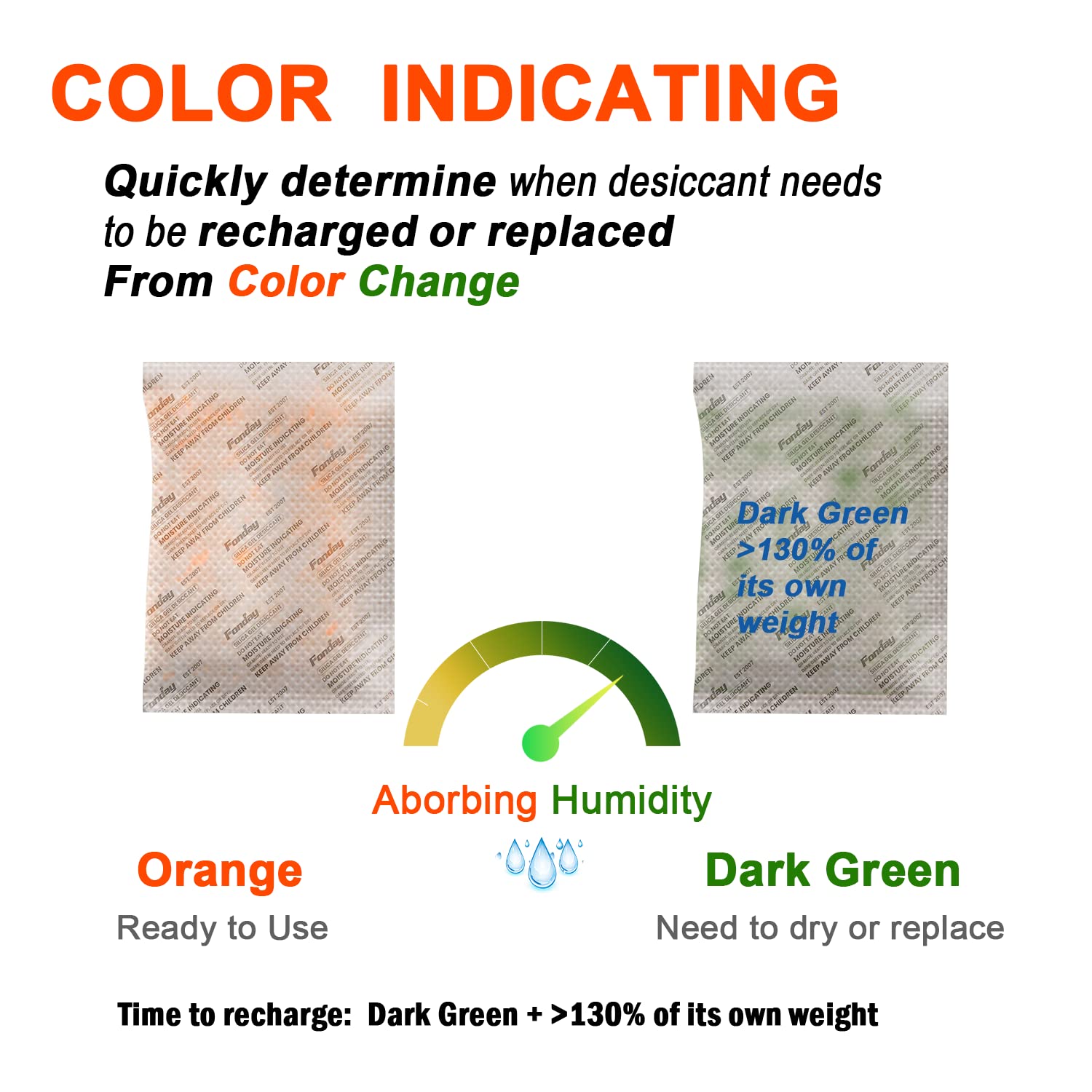 Buy 500Gram [2 Packets] Fonday Rechargeable Silica Gel Desiccant Packets Food Grade Fast