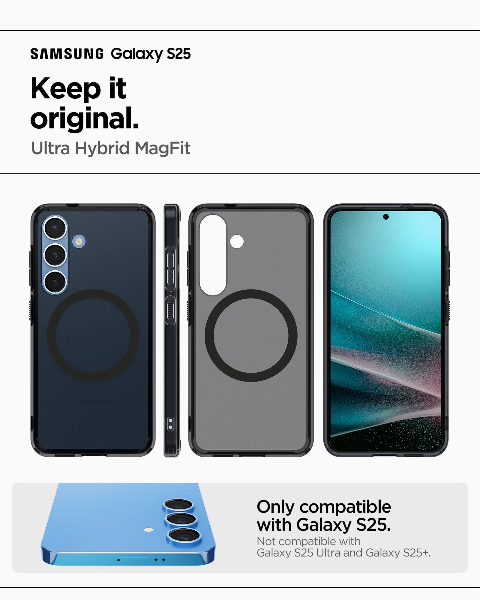 Spigen Cover Ultra Hybrid MagFit Compatibile con Samsung Galaxy S25 - Frost Black