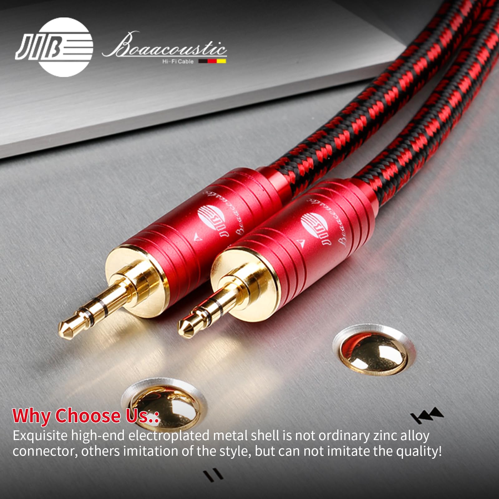 BOAACOUSTIC JIB High End kabel Aux, kabel audio 3,5 mm kabel jack, 3,5 mm jack na jack AUX kabel stereo 3 metry