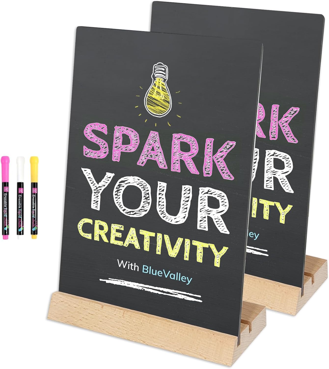 BlueValley Small Chalkboard Signs with Stand 8.5 x 11
