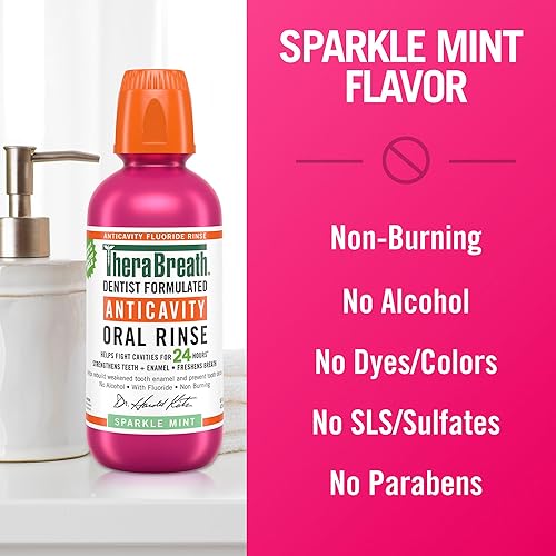 Miniatura 5 de TheraBreath Healthy Smile - Enjuague oral formulado por dentistas de 24 horas menta brillante 16 onzas paquete de 2