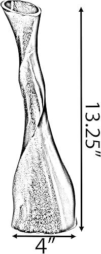 Miniatura 3 de Florero decorativo de aluminio con forma retorcida, níquel negro, 13.25 pulgadas