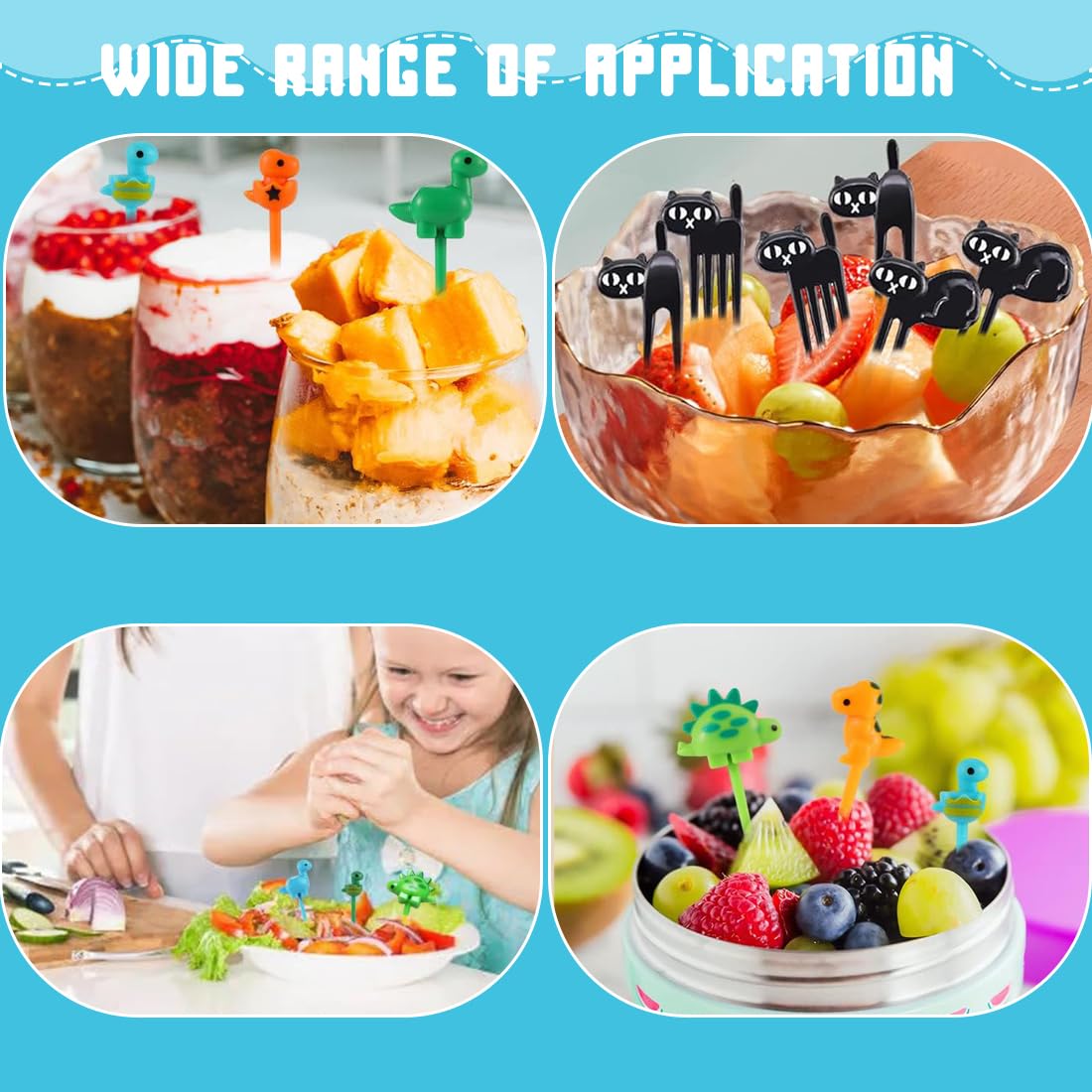 24 pezzi piekser fingerfood per bambini, forchette da frutta per