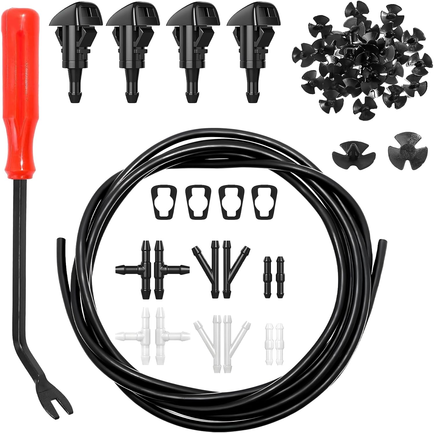 Windshield Washer Nozzles Kit, Windshield Washer Hose Kit