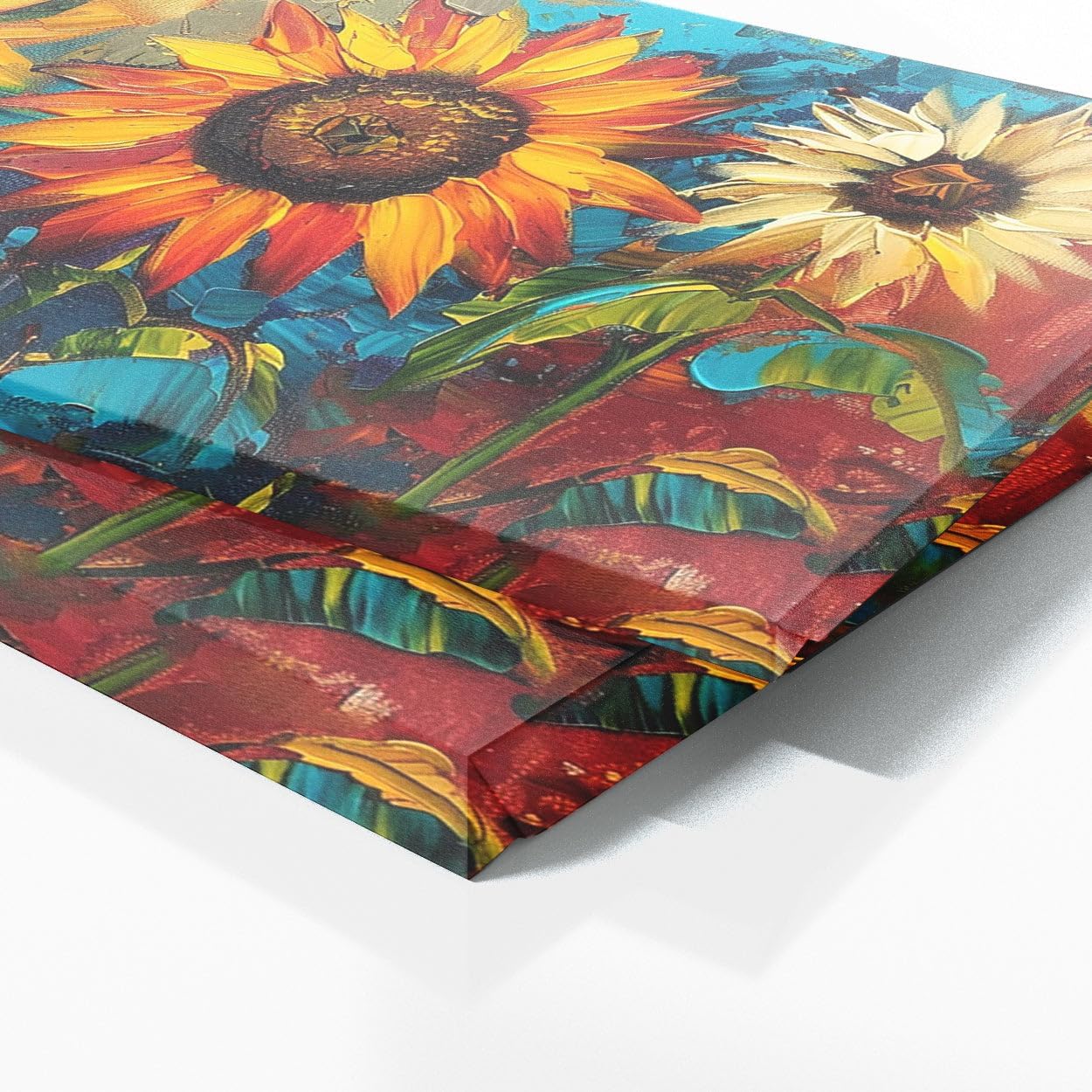 Sense Canvas Sunflower Symphony 11 Canvas Art - Home Decor Wall Art Print Poster Painting Medium 30x12 / 0.75"