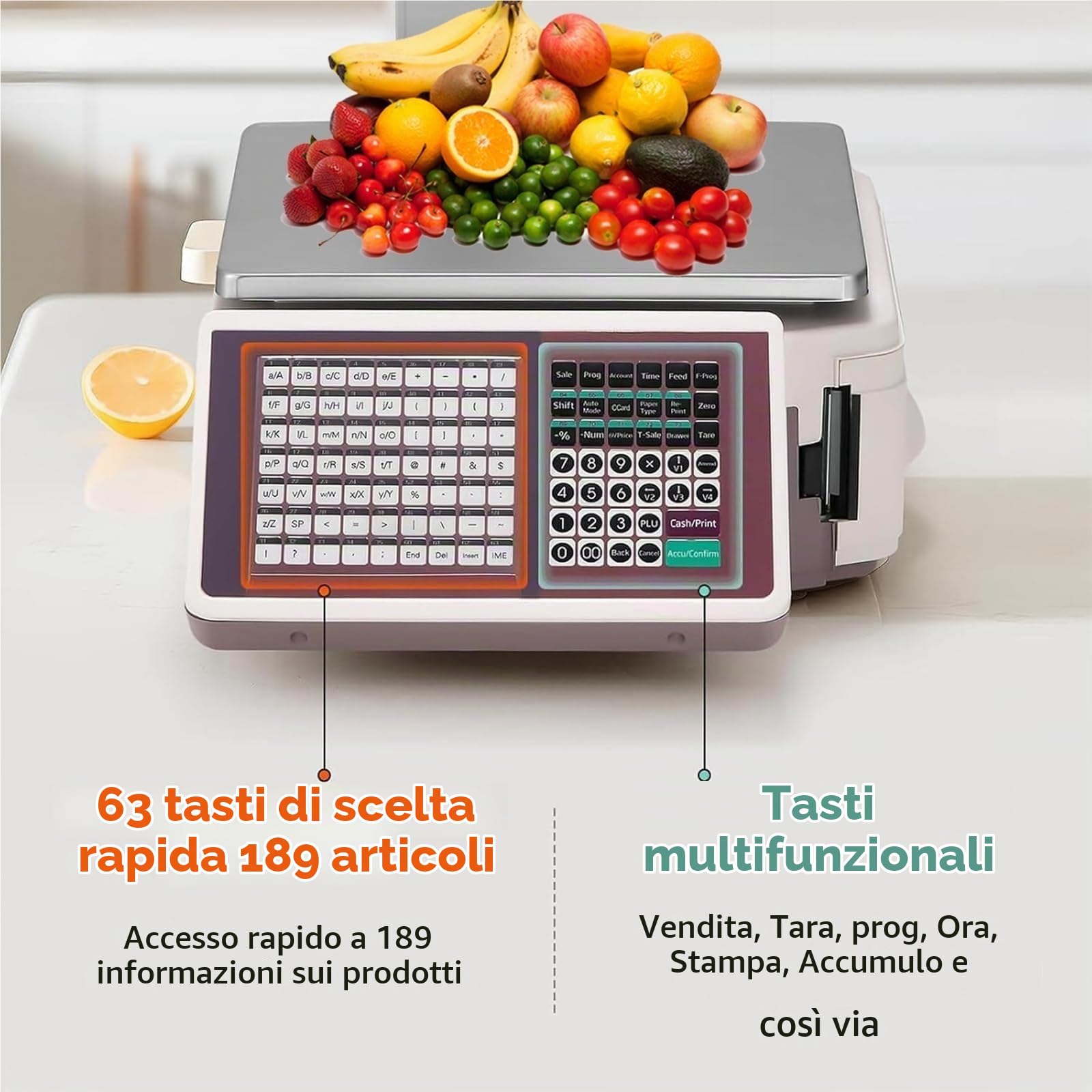 Bilance digitali per codici a barre con stampante per etichette e scontrini, bilancia per la stampa di etichette,Bilancia for stampa di etichette elettroniche