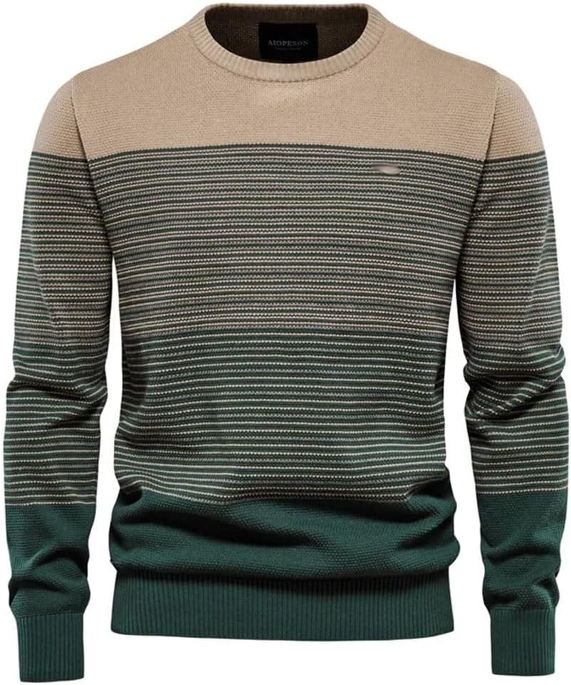 Men's Fashion Casual Round Collar Jacket Stitching Knit Sweater Men's Winter Warm Sweater(D,X-Large)