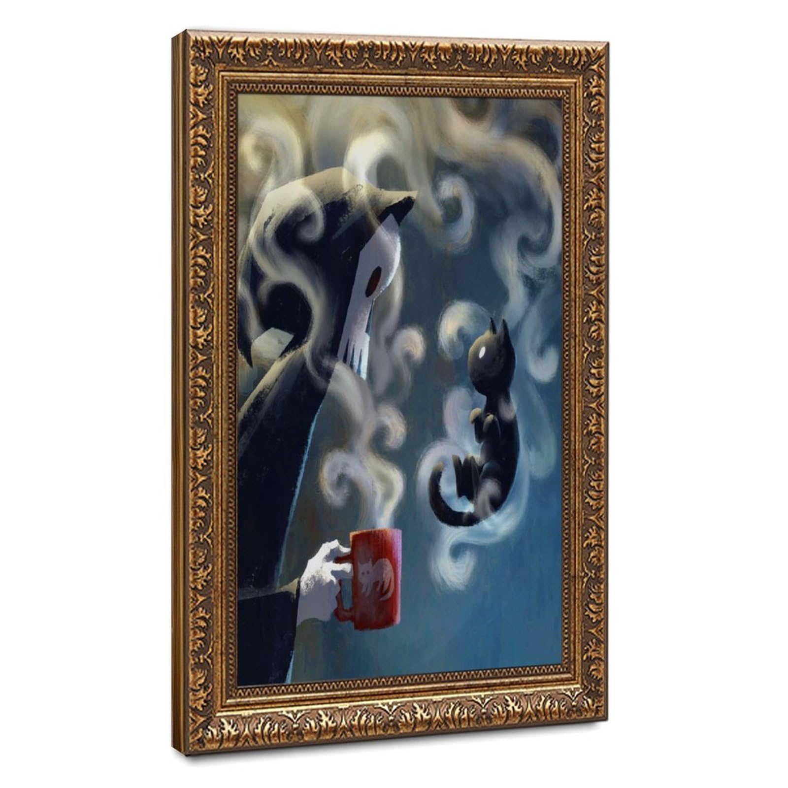 Bareronor Ghosts And Cats Funny (2) Canvas Poster Bedroom Decor Landscape Office Room Decor Gift 24" L X 36" W