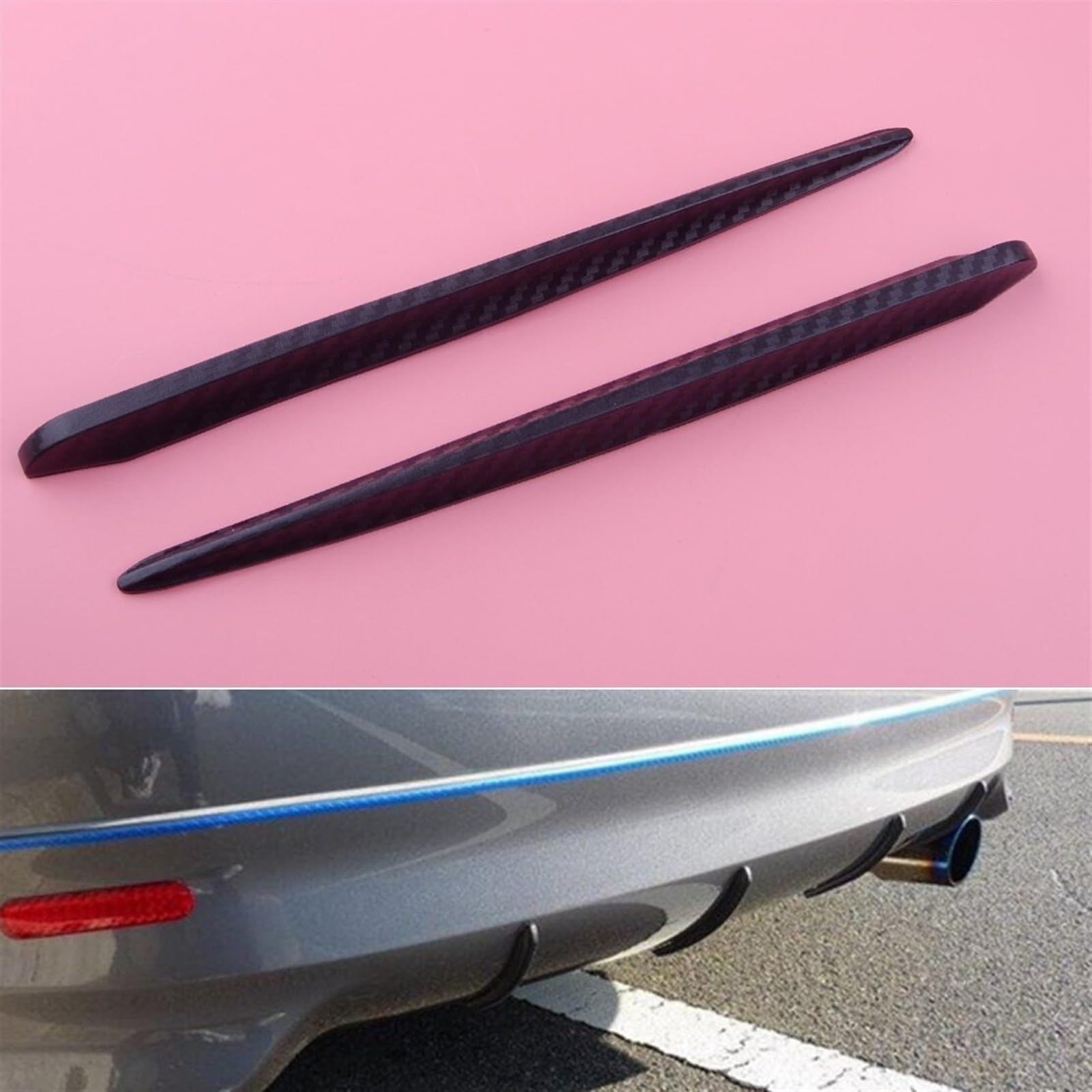 Tira Protectora de Parachoques DWCX - 2 Protectores de Parachoques para Coche, Esquinas, Tiras antiarañazos, Pegatinas Fibra Carbono, Barras protección