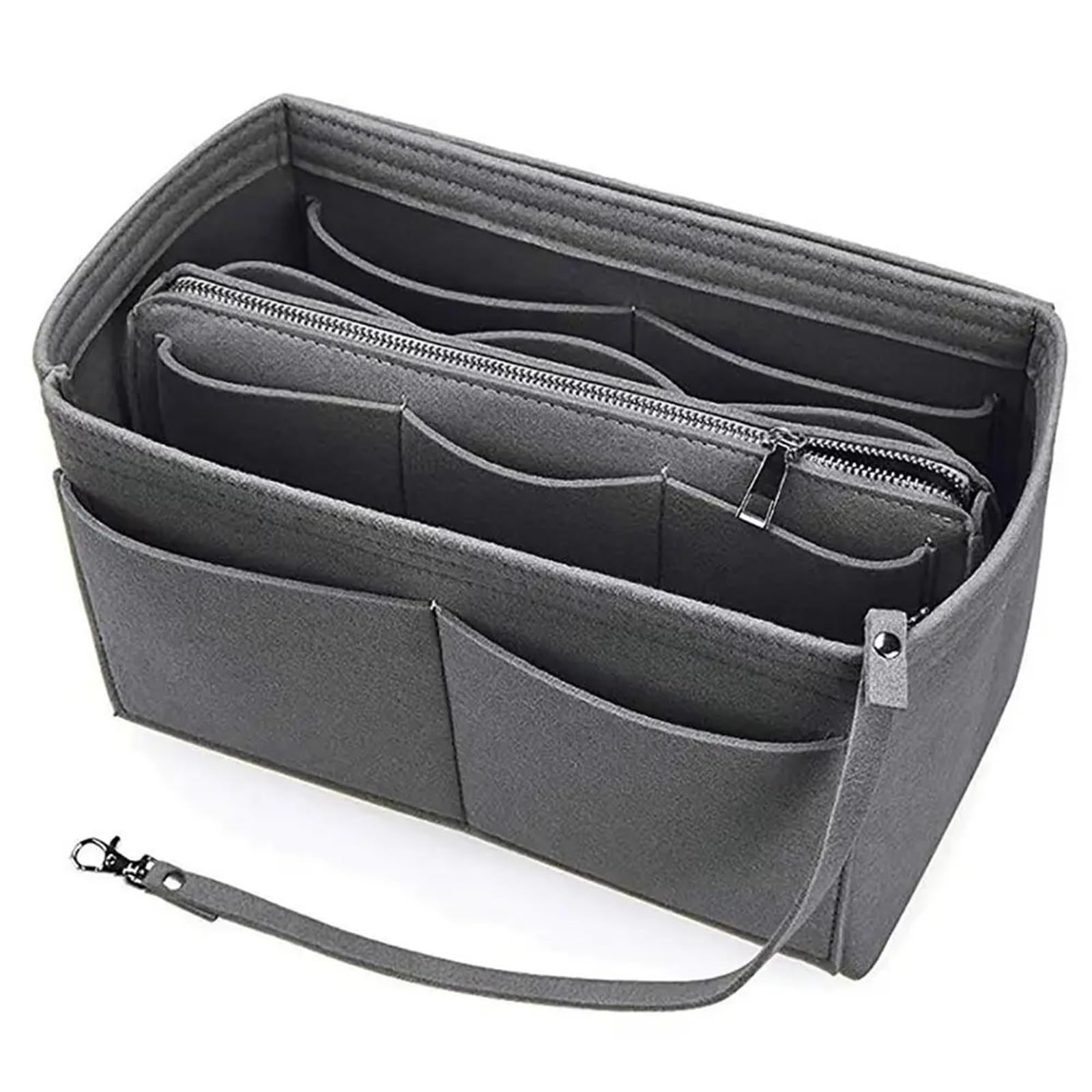 Forro interior de bolso Forro De Fieltro For Insertar, Organizador Maquillaje, Bolsa Cosméticos, Interior For Bolso Mano(Gray,M)