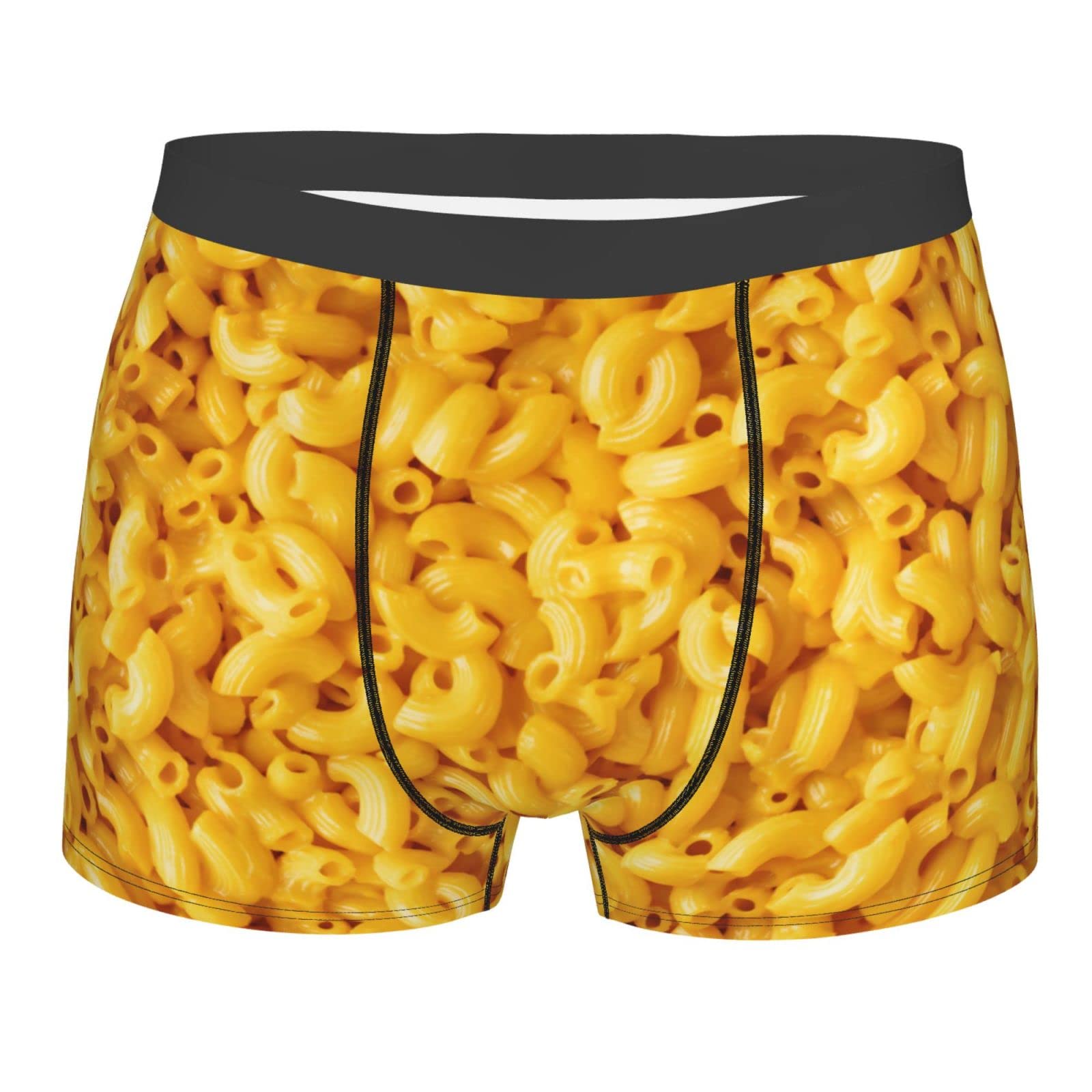 Funny Boxers Briefs for Men, Macaroni and Cheese Men's Underwear, Gifts for Husband Boyfriend S