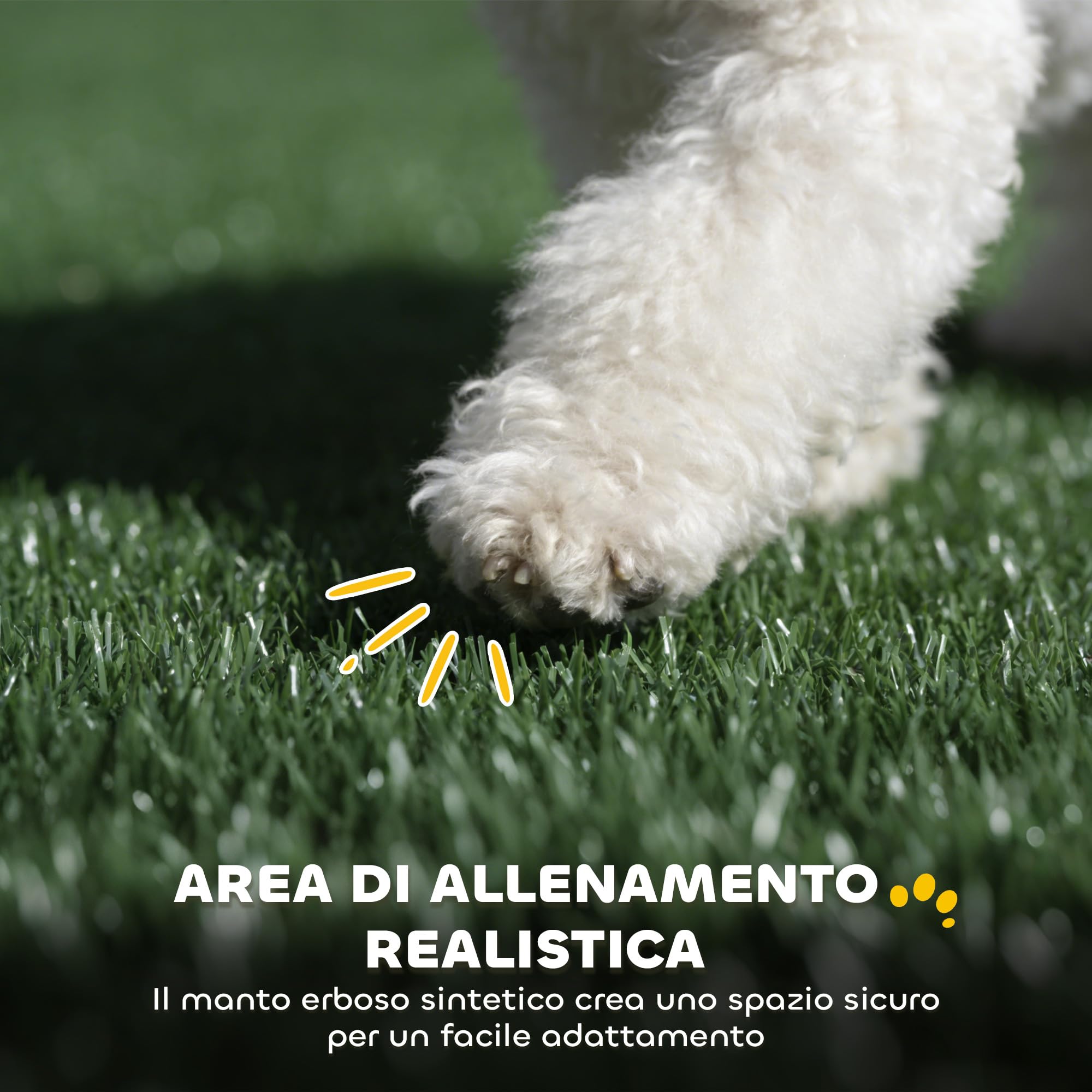 PawHut Lettiera per Cani con Prato Sintetico e Pareti Alte, Toilette per Cani con Vassoio Estraibile per Addestramento Cuccioli, per Interno ed Esterno, 75x51x36.5 cm
