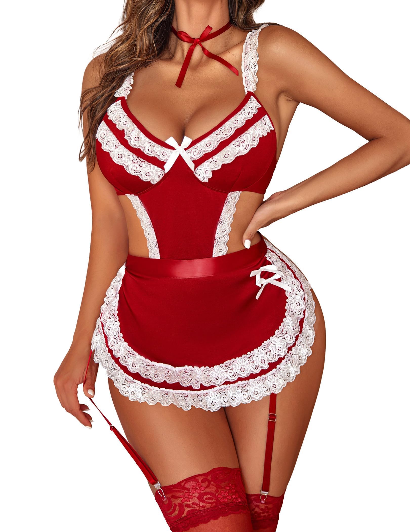 SSoShHubPremium Ultrasoft Babydoll Lingerie Bikini Swimwear Mini Chemise Mesh Wedding Bikini Nightie with Panty Bridal Japani Dress Honeymoon Valentine Halloween Nightdress