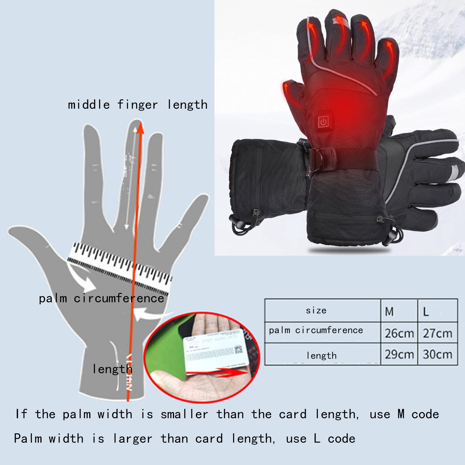 CHEWYNP Guanti scaldamani alimentati Tramite USB Guanti per Abbigliamento Esterno riscaldati Guanti Invernali per Uomini e Donne - Guanti Caldi e Impermeabili per climi Freddi, Guanti Term