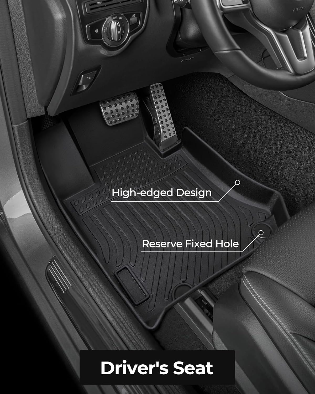 Floor Mats Cargo Liner for Mercedes Benz GLC300 2016-2022 (Not Fit GLC Coupe Series) All Weather TPE Mats for GLC300/GLC350e/GLC43 AMG/GLC63 AMG 2016 2017 2018 2019 2020 2021 2022 Accessories