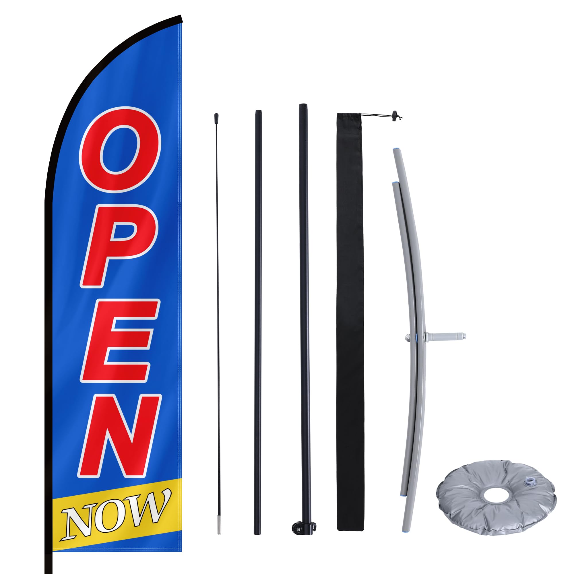 MASTERCANOPY 2.6M Blue Open Feather Flag Pole Kit