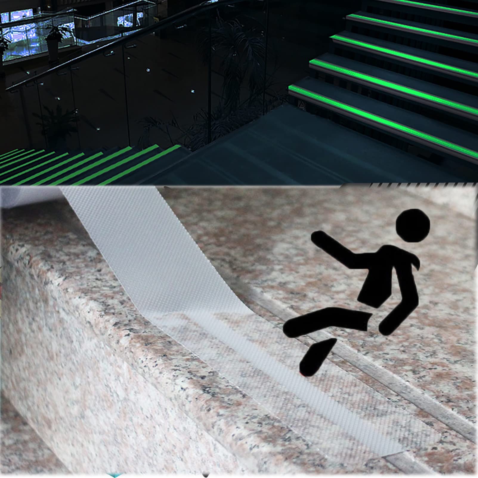 Cxvhsertwr W 10Cm/3.94In Stair Carpet Treads, Clear Stair Nose Molding Edge Protector(,L 5M/196.8 In)