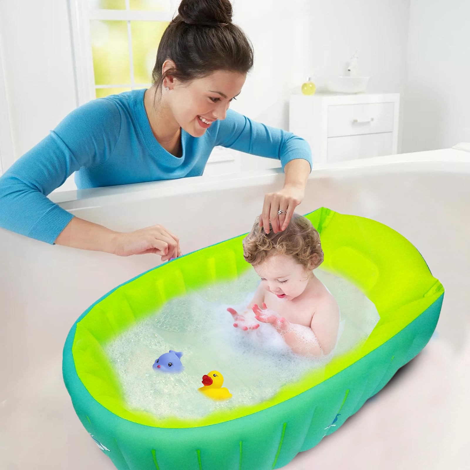 Aufblasbare Badewanne, Kleinkindbadewanne Aufblasbares Duschbecken mit