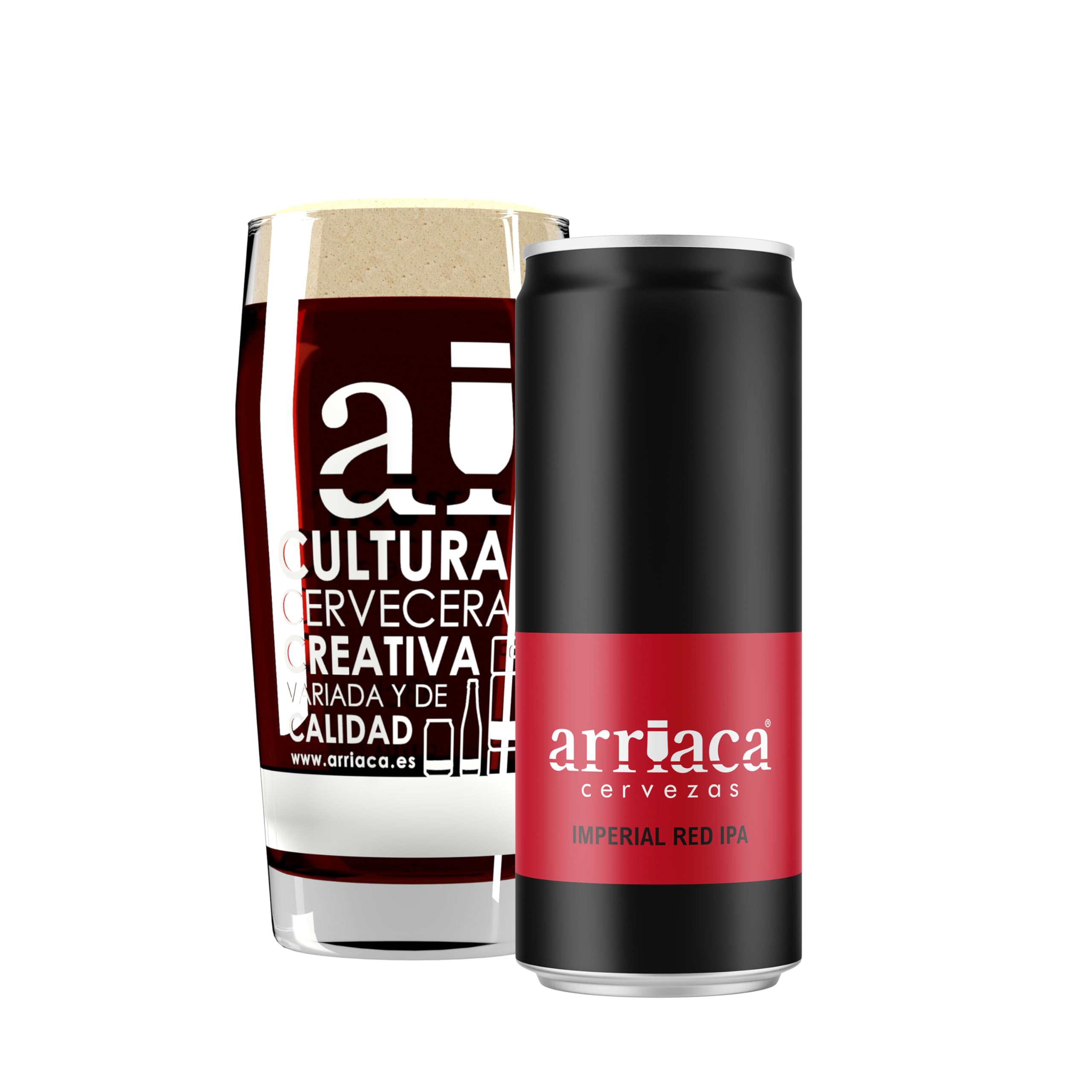 Cerveza Premium Arriaca IMPERIAL RED IPA en Pack Fabricación Artesanal. Premios internacionales a la Mejor Cerveza IPA Artesana (24 latas 33cl)