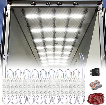 Van interior led lights LED Module Ceiling Lamp for Car Van Truck Auto Vehicle Caravan Trailers Boat RV Room Cargo Lorries Bus Camper Pickup White LED Lights for Inflatables 12V 60 LED 20 Modules