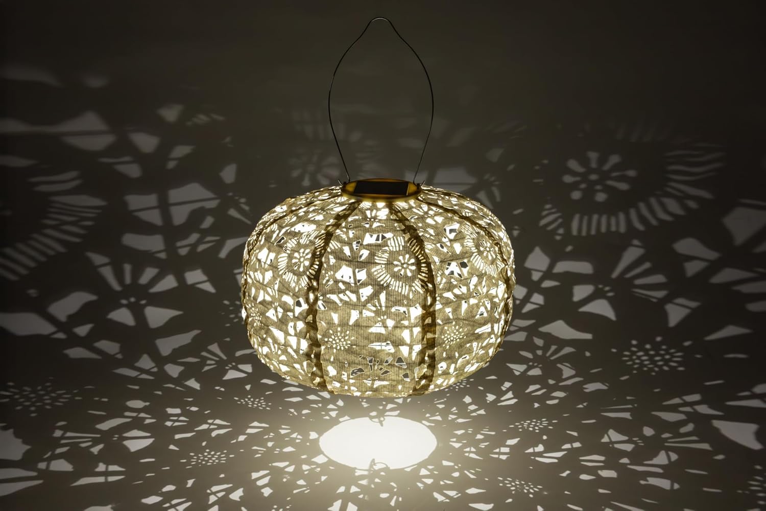 Allsop Soji Stella Square Sunflower LED Outdoor Solar Lantern, Handmade with Weather-Resistant UV Treated Fabric, Stainless Steel Hardware, Auto Sensor on/Off, for Patio, Deck, Garden