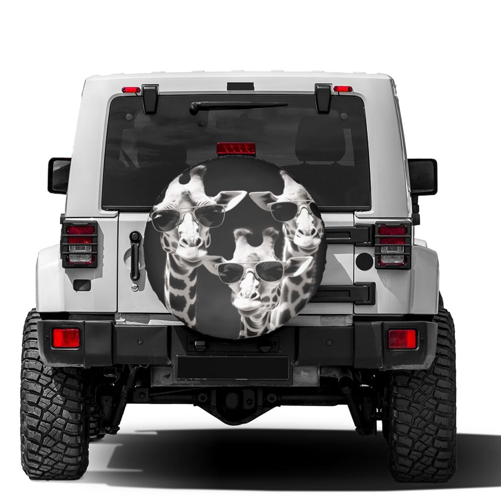 Foruidea Funny Giraffe Spare Tire Cover Dust-Proof Wheel Tire Cover Fit Trailer, RV, SUV and Many Vehicle 15 Inch