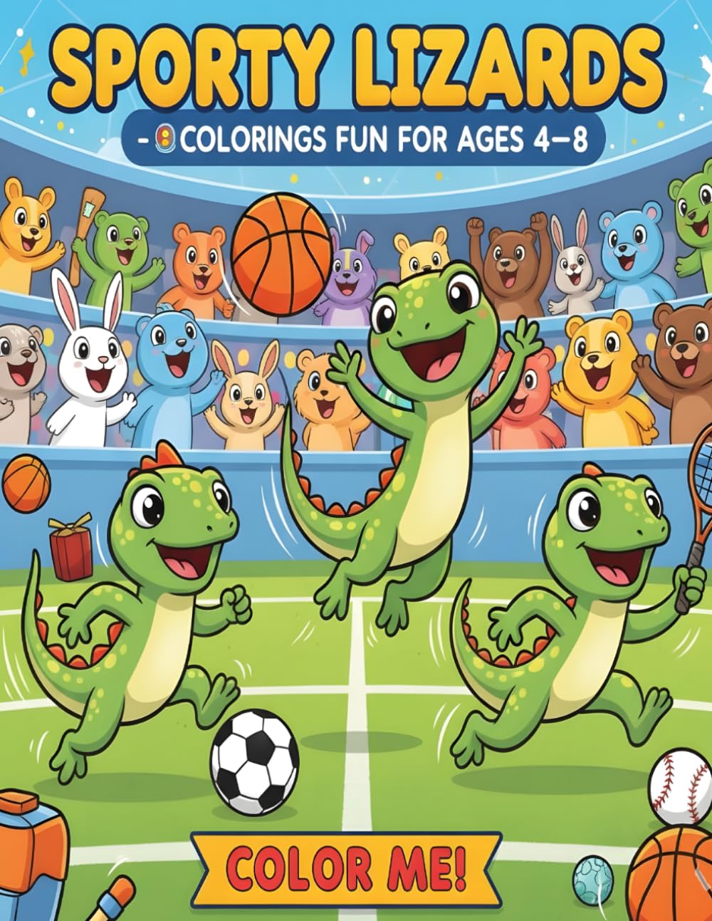 Sporty Lizards – Active Fun Coloring Book for Kids Ages 4–8: 53 Energetic Lizard Sports Scenes Filled with Action and Smiles (Lizard Adventures Coloring Series for Kids)
