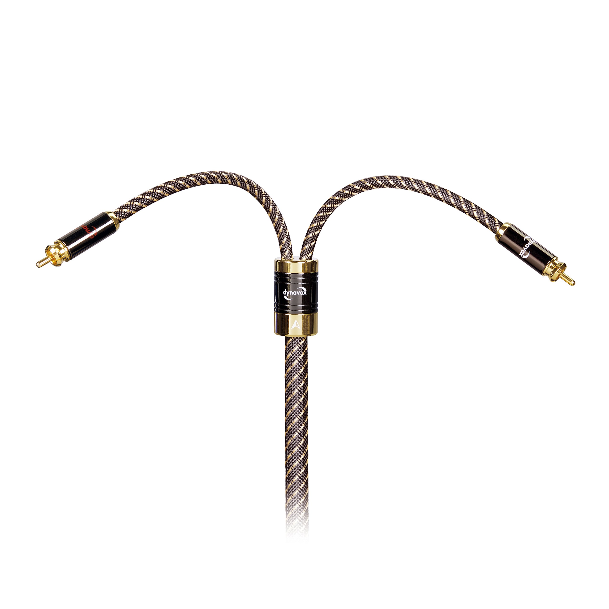 Dynavox Black Line Câble RCA stéréo haut de gamme avec blindage multiple en cuivre haute pureté Connecteurs plaqués or 24 carats 1,5 m