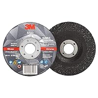 Vista 12 de 3M Disco de desbaste de centro deprimido plateado, 87454, T27, 5 pulgadas x 1/4 pulgadas x 7/8 pulgadas, paquete de 10, bordes de desbarbado