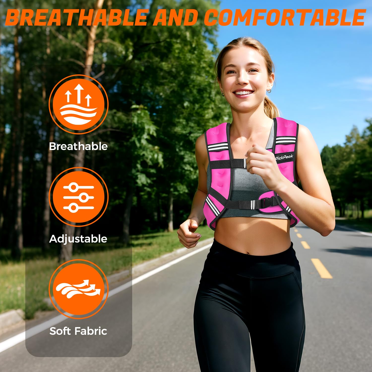 Weighted Vest for ManWoman Adjustable for WalkingTraining - Dettaglio