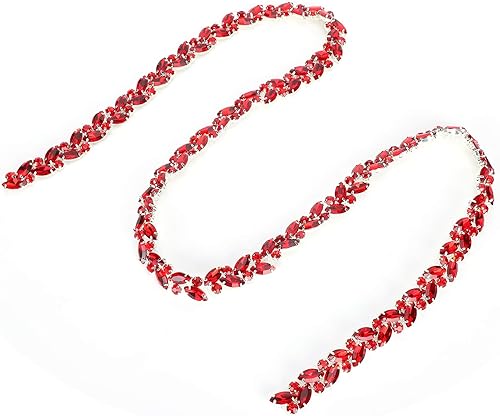 Miniatura 6 de Cadena de adorno de diamantes de imitación, 35 pulgadas hecha a mano, cadena de corte de diamantes brillantes para manualidades, costura, decoración