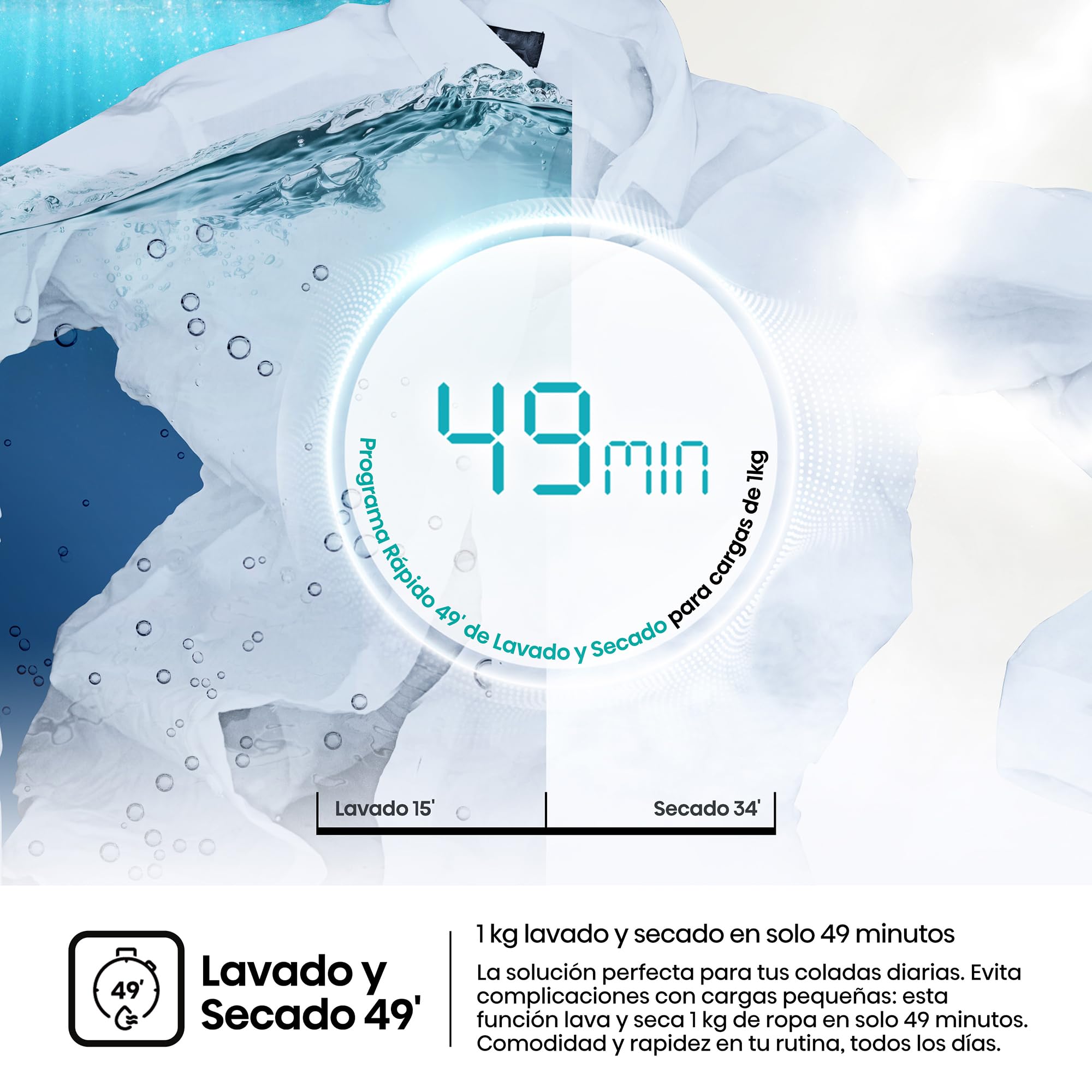 Hisense WD5I1245BBRH - Lavasecadora 12 kg/8 kg, Clase A, Fondo 60cm, 1400 rpm, Máxima Eficiencia AAAA, Bomba de Calor, Lavado y Secado Super, Filtro Optimizado, Lavado y Secado 49', iFit™, Negro