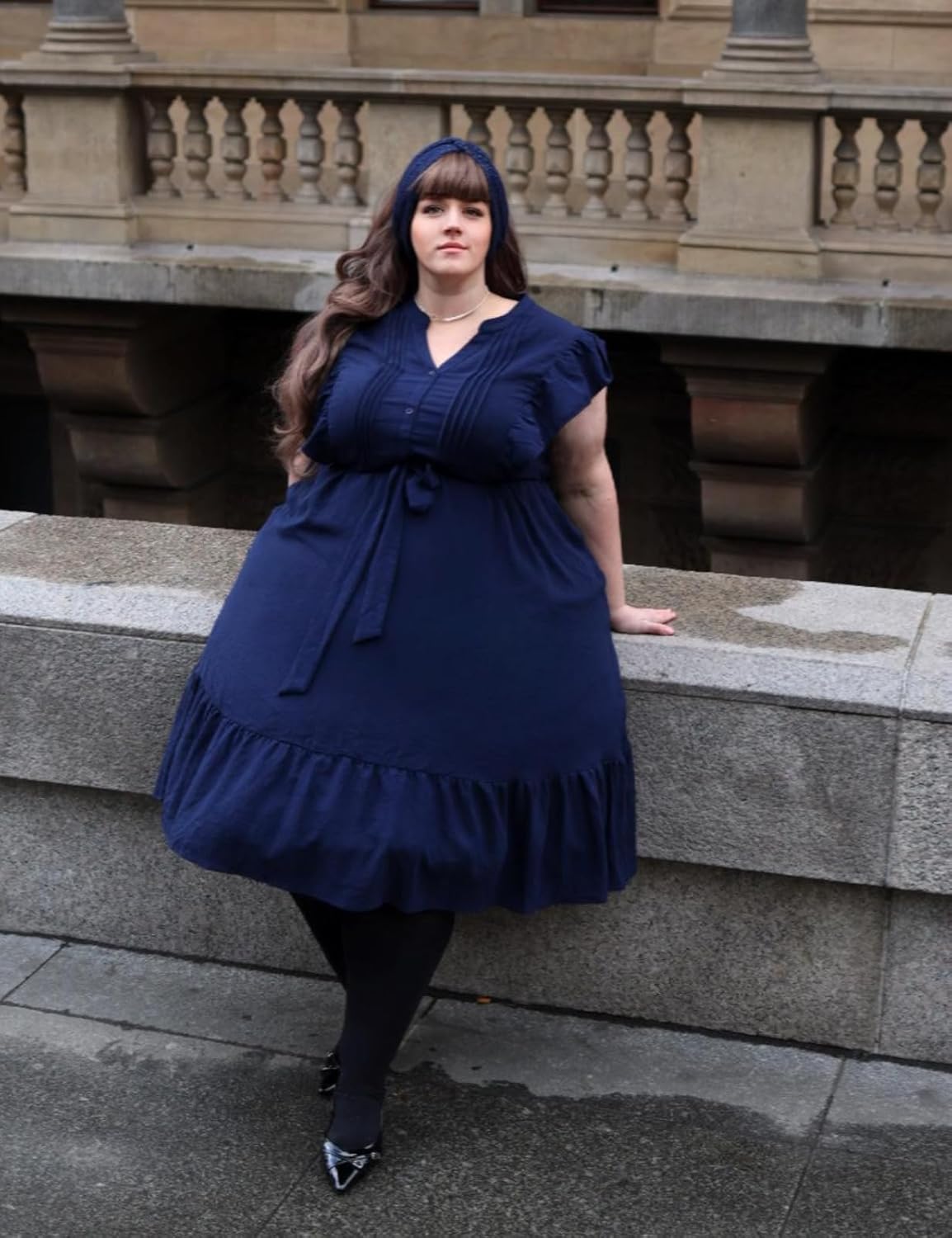 Hanna Nikole Womens Plus Size Summer Dresses A-Line Dress with Pockets and Elastic Waistline Short Sleeves Dress - Image 3