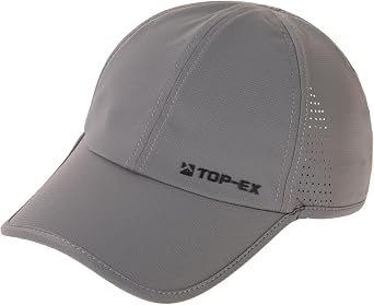 TOP-EX UVCoolixTM Mens Cooling Baseball Cap UPF 50+ Sun Protection Hat for Big Heads, Quick Dry Golf Running Outdoor Sports, Lightweight Breathable Mesh, Adjustable Soft Hat, Steel Grey, XL/XXL