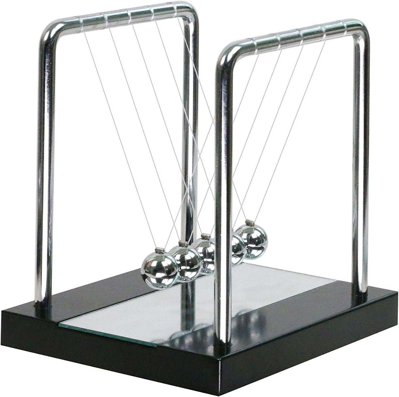 Ailiebhaus Newton's Cradle Balance Ball Pendulum with Mirror Base Physics Toy
