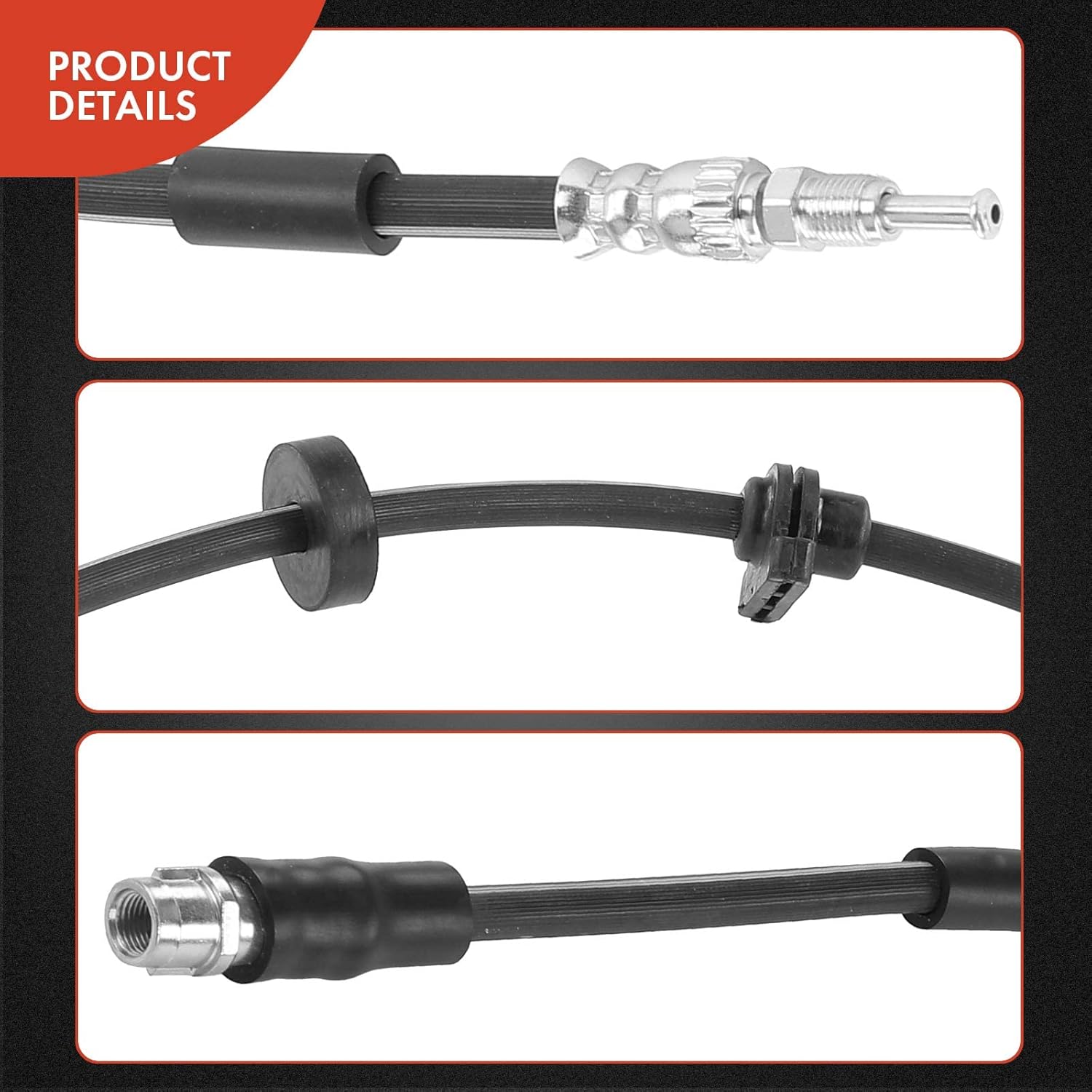 A-Premium Front Brake Hydraulic Hoses Compatible with Select BMW Models - 528i, 528i xDrive, 530e, 530i, 535d, 535i, 640i, 640i Gran Coupe, 650i, 740i, 750i, 760Li, ActiveHybrid 5, 840i(Pack of 2)